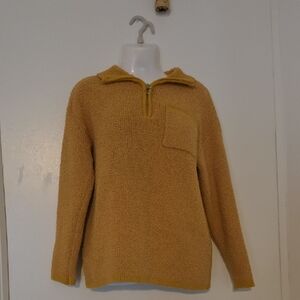 Women’s Mustard Zip-Up Sweater